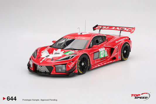 STM Diecast Topspeed Chevrolet Corvette C8 Z06 GT3.R #13 AWA Racing 2025 IMSA Le Mans 24hrs Red 1:18