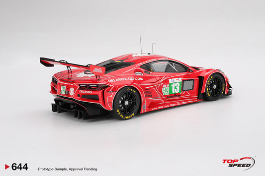 STM Diecast Topspeed Chevrolet Corvette C8 Z06 GT3.R #13 AWA Racing 2025 IMSA Le Mans 24hrs Red...