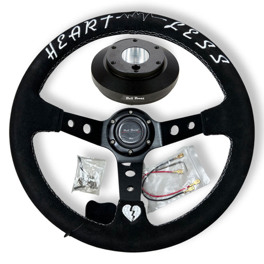 Bull Boost Performance Deep Dish 350mm Steering Wheel + Short Hub Adapter Kit For Mustang Focus...