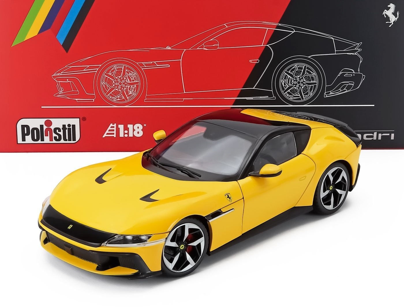 Polistil 2024 Ferrari 12Cilindri Giallo Modena (Yellow) High Fidelity WITH DISPLAY 1:18