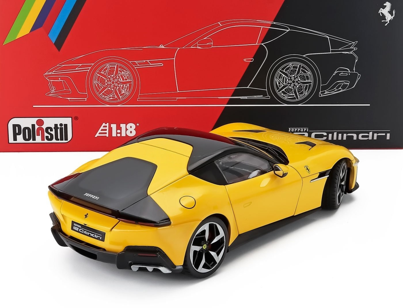 Polistil 2024 Ferrari 12Cilindri Giallo Modena (Yellow) High Fidelity WITH DISPLAY 1:18