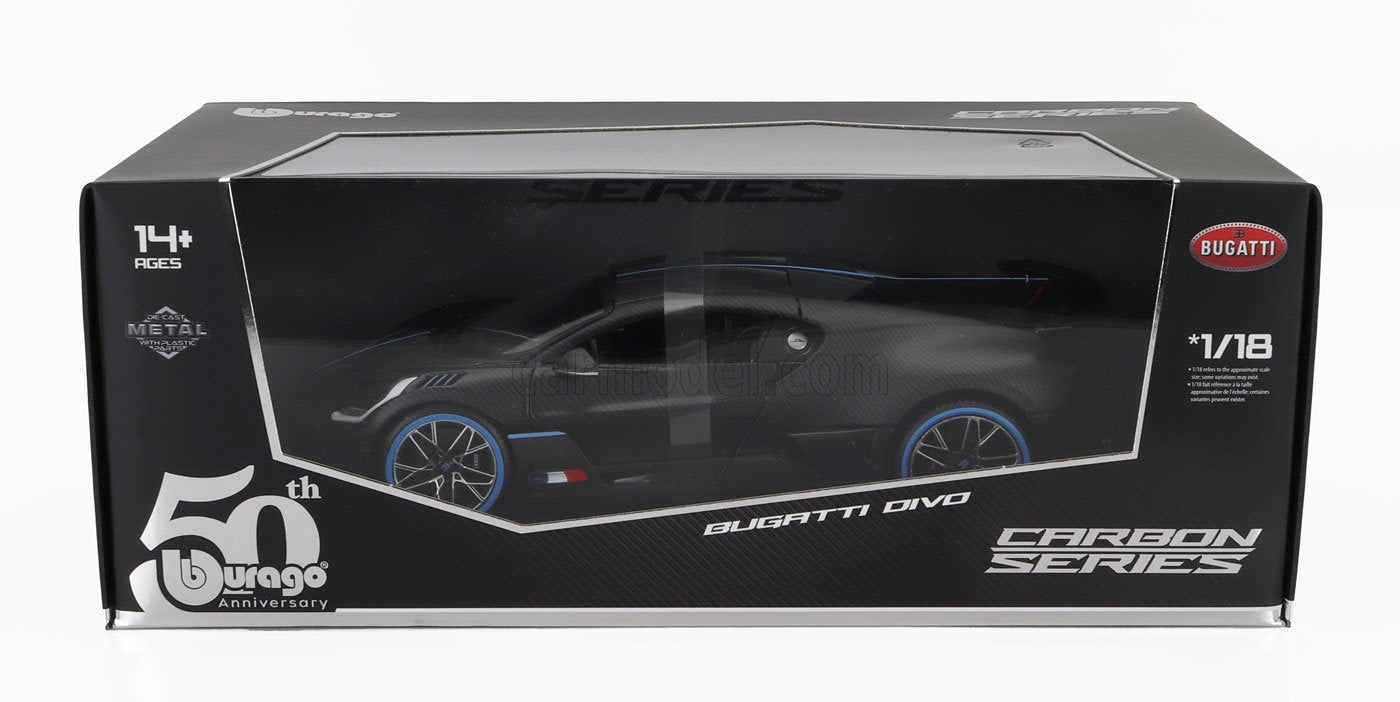 Bburago 2018 Bugatti Divo 50th Anniversary Full Carbon 1:18