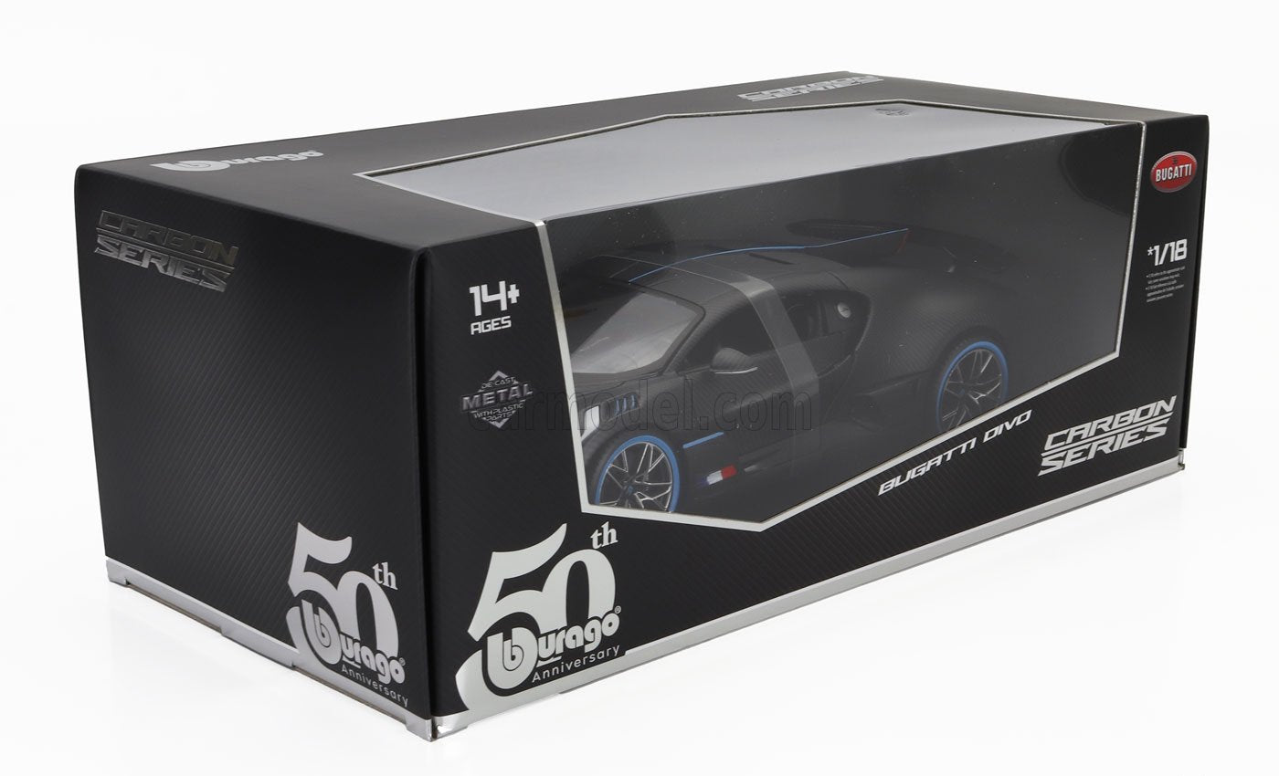 Bburago 2018 Bugatti Divo 50th Anniversary Full Carbon 1:18