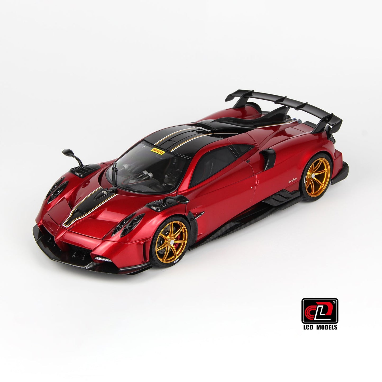 LCD 2020 Pagani Imola Red w/ Gold Wheels 1:18