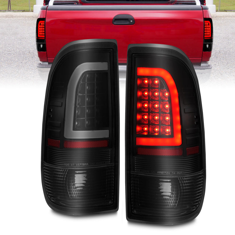 FR SPORT ANZO 1997-2003 Ford F-150 LED Tail Lights w/ Light Bar Black Housing Smoke Lens 311378 -...