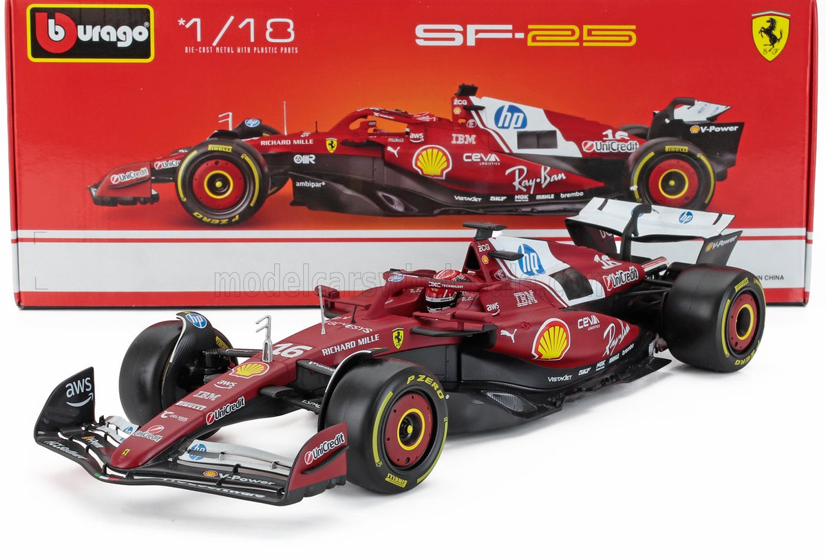 STM Diecast Bburago Ferrari F1 SF-25 Team Scuderia #16 (LeClerc) Season 2025 Red 1:18