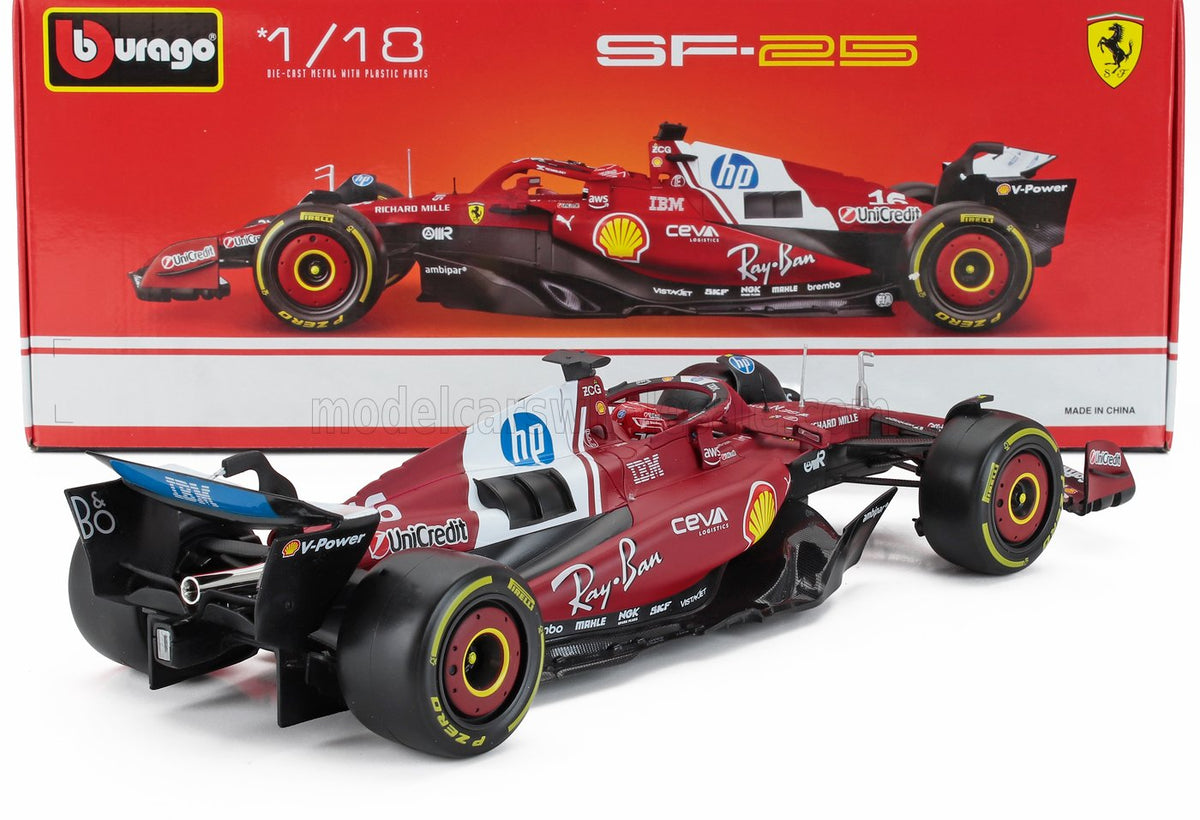 STM Diecast Bburago Ferrari F1 SF-25 Team Scuderia #16 (LeClerc) Season 2025 Red 1:18 - View 2