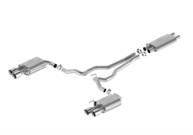 Ford Racing 2024 Mustang 5.0L Touring Non-Active Cat-Back Exhaust w/GT Valance - Chrome Tip M-5200-M5TCV