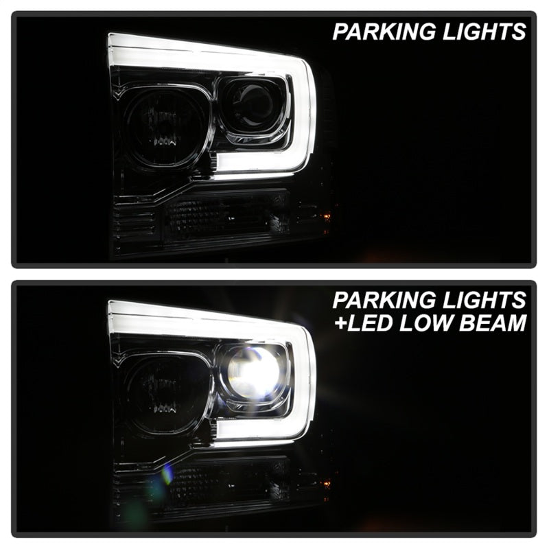FR SPORT Spyder Platinum Ford F250/350/450 05-07 High-Power LED Module Proj. Headlights-Chrome...