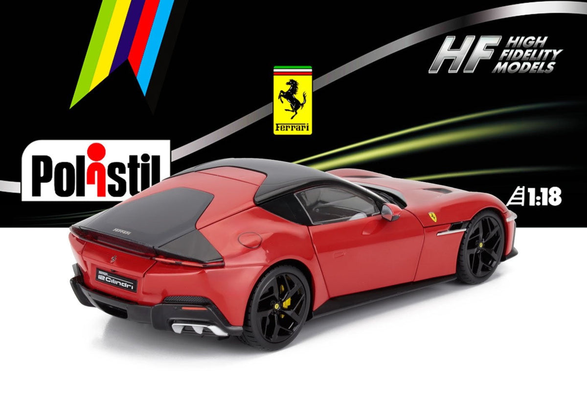 STM Diecast Polistil 2024 Ferrari 12Cilindri Rosso Corsa (Ferrari Red) High Fidelity 1:18 - View 2