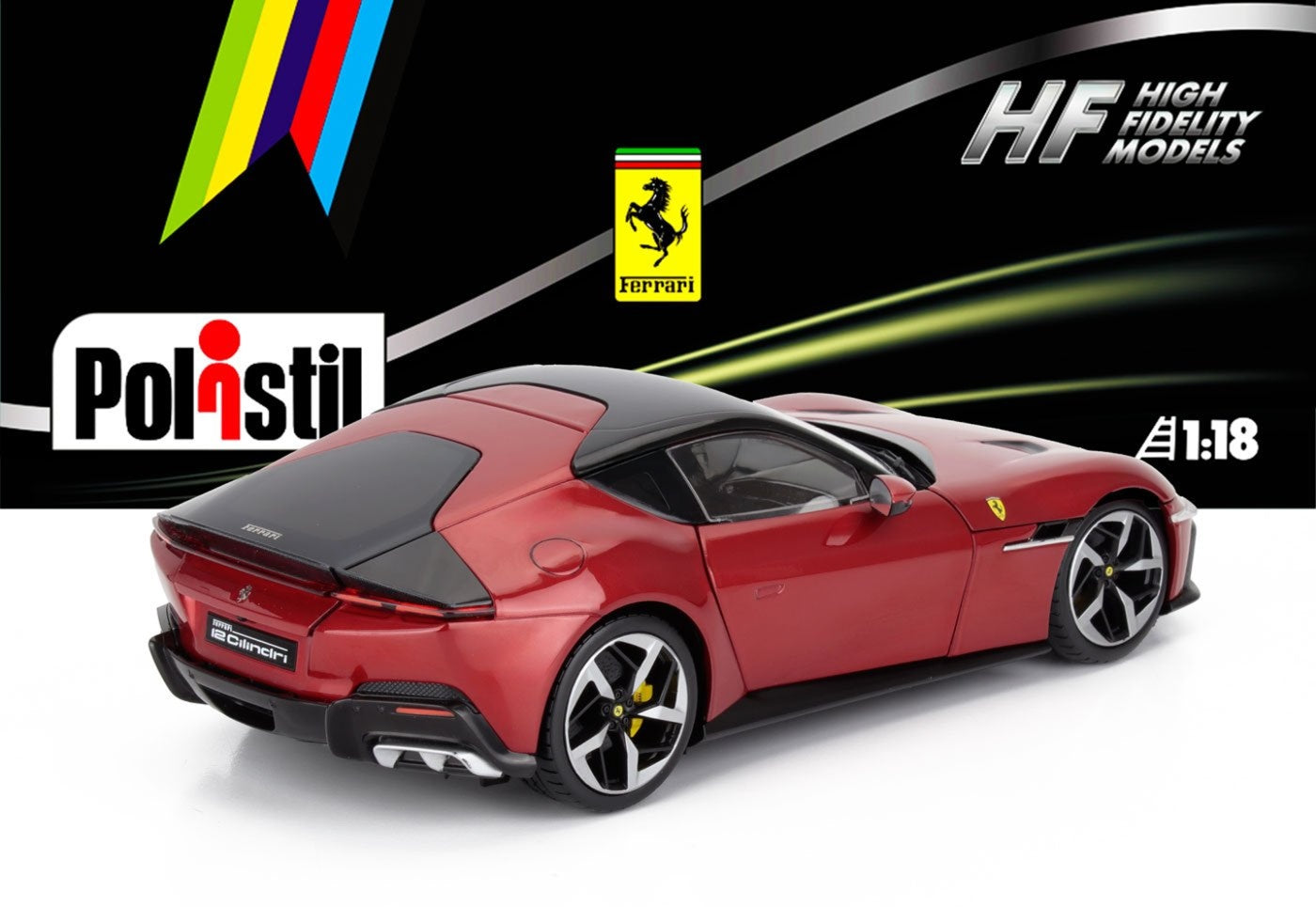 Polistil 2024 Ferrari 12Cilindri Rosso Imola (Red Metallic) High Fidelity 1:18