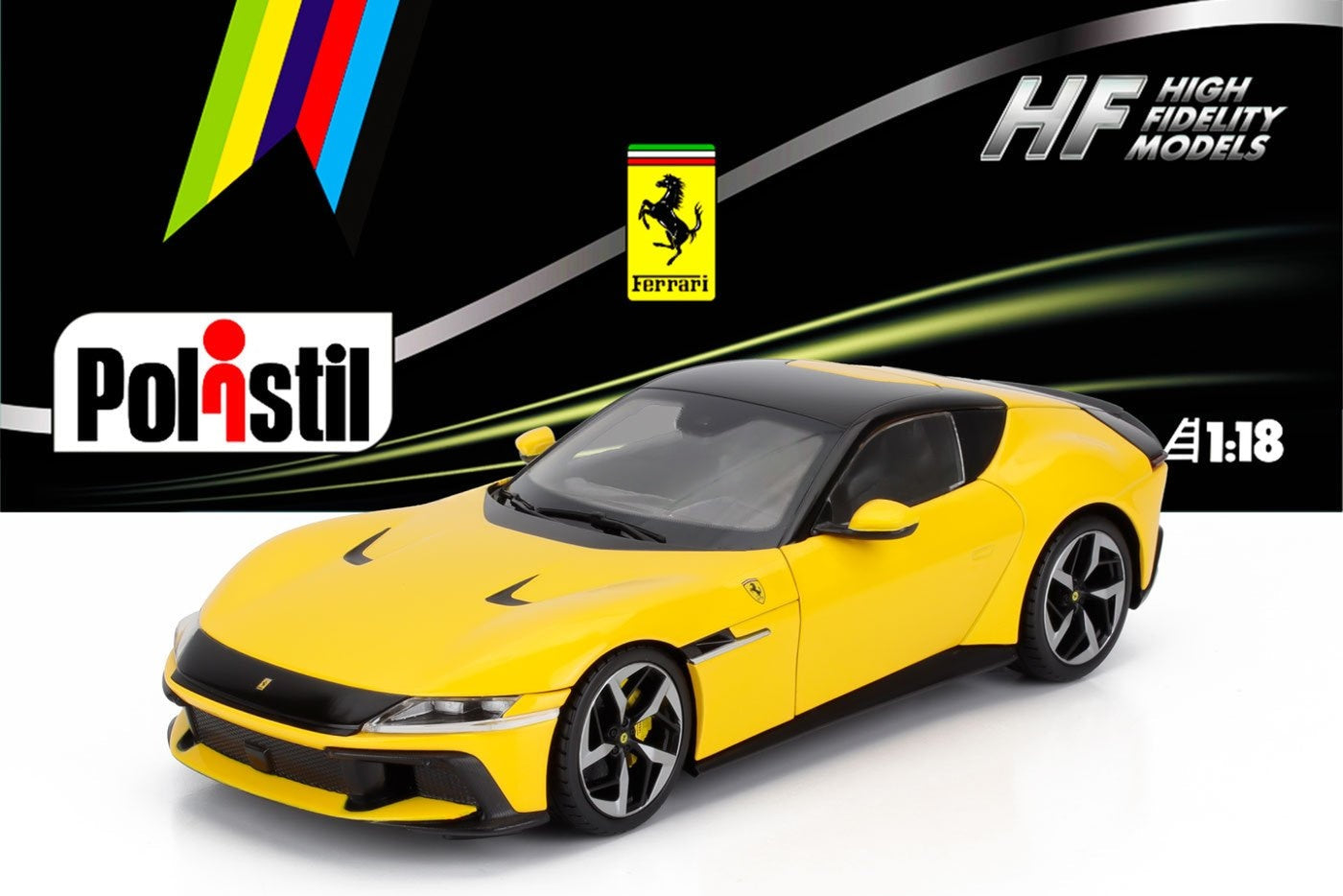 Polistil 2024 Ferrari 12Cilindri Giallo Modena (Yellow) High Fidelity 1:18