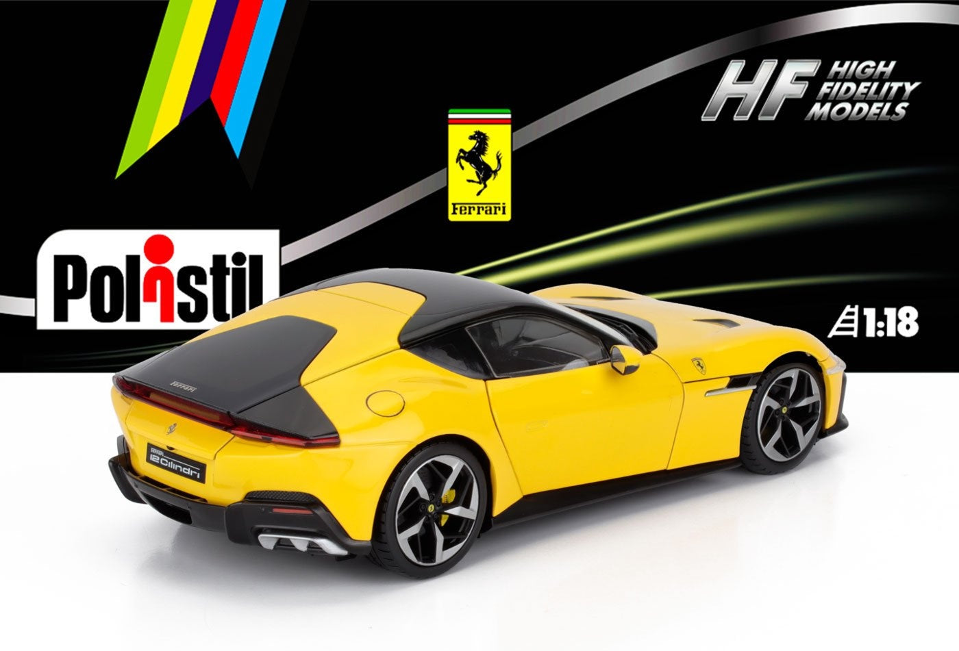 Polistil 2024 Ferrari 12Cilindri Giallo Modena (Yellow) High Fidelity 1:18
