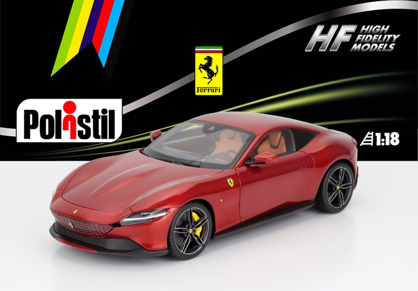 Polistil 2019 Ferrari Roma Rosso Magma (Red Metallic) High Fidelity 1:18