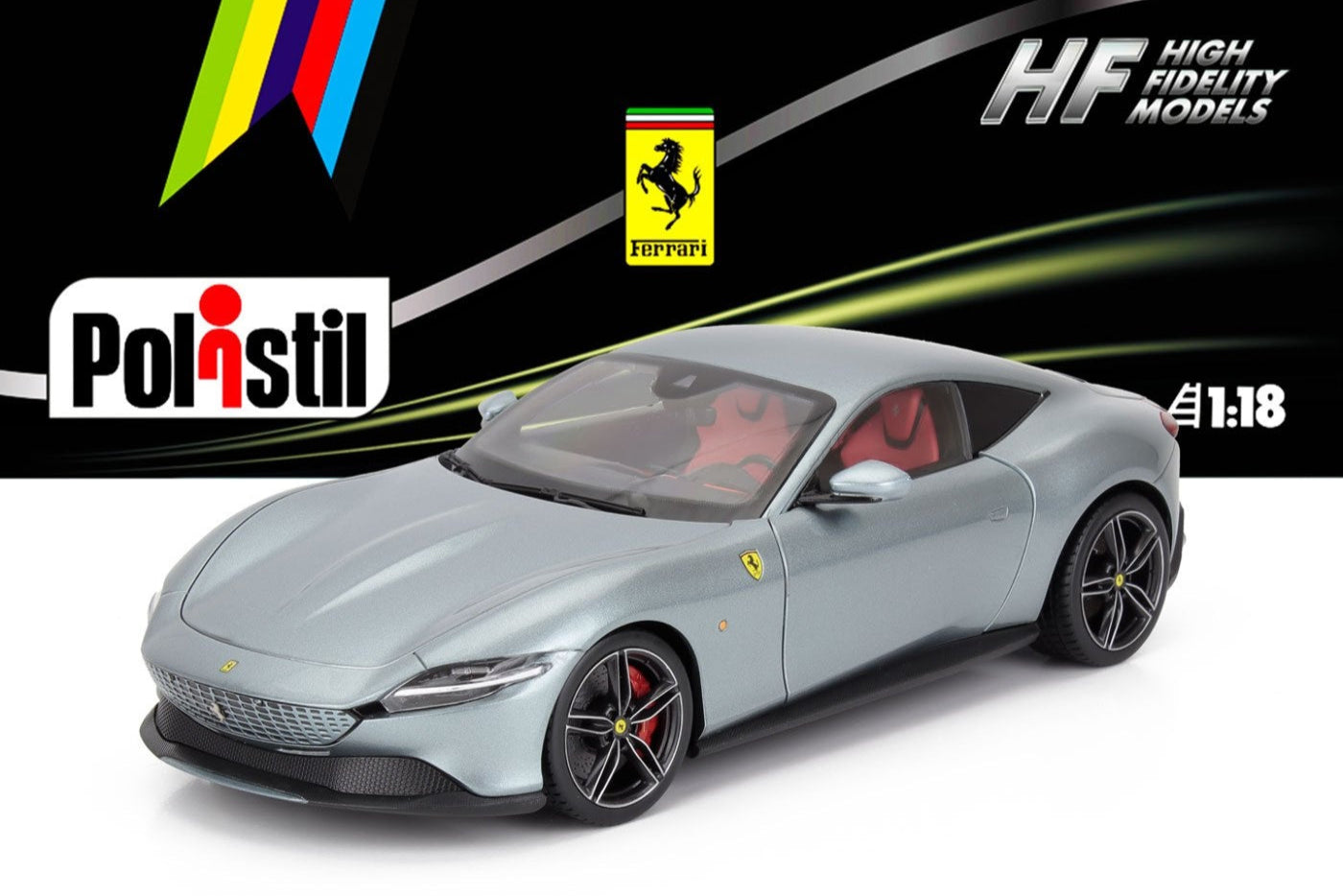 Polistil 2019 Ferrari Roma Grigio Titanio (Grey Metallic) High Fidelity 1:18