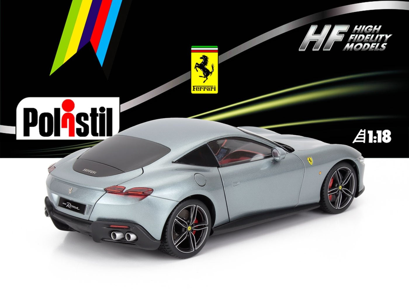 Polistil 2019 Ferrari Roma Grigio Titanio (Grey Metallic) High Fidelity 1:18