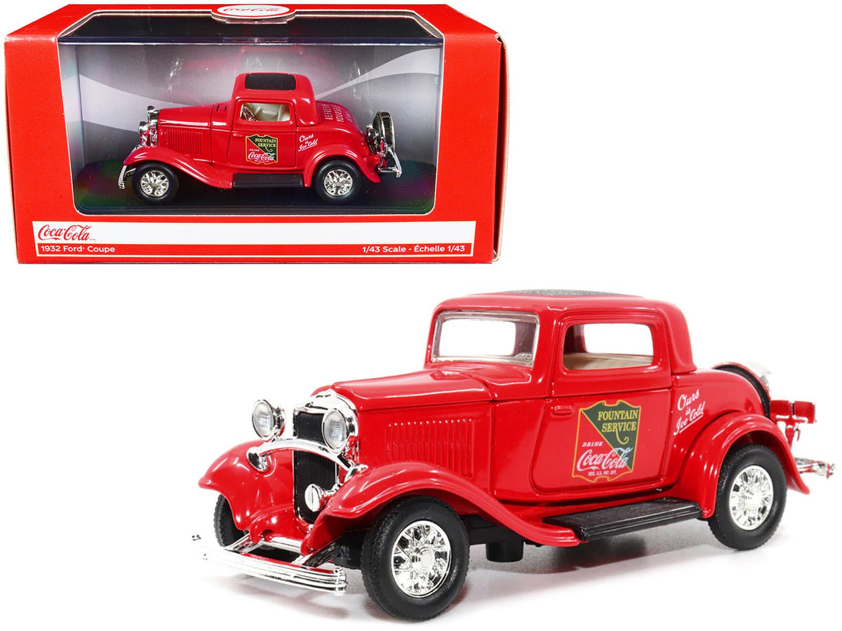 Rapid Vehicles 1932 Ford Coupe "Coca-Cola" Red with Black Top 1/43 Diecast Model Car by Motor...