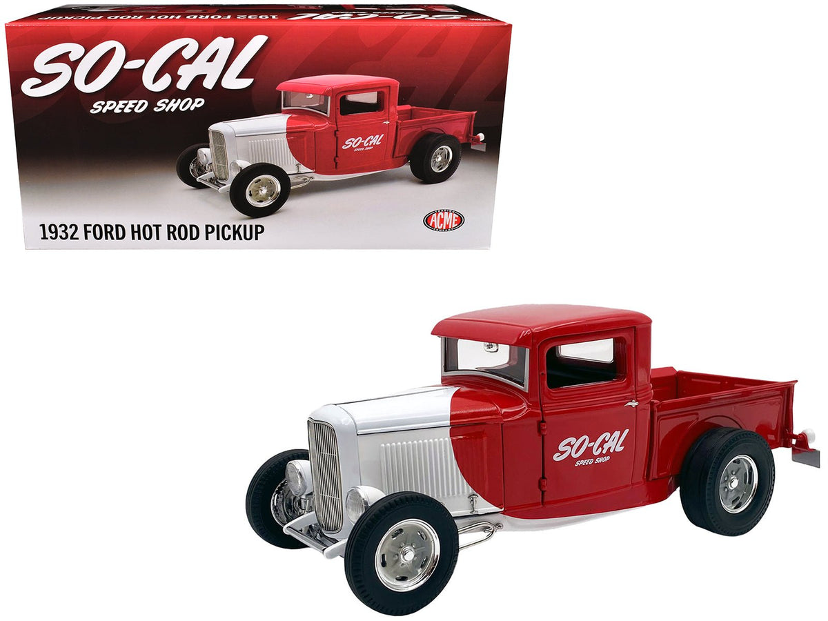 Rapid Vehicles 1932 Ford Pickup Truck "So-Cal Speed Shop" Red and White Limited Edition to 500...