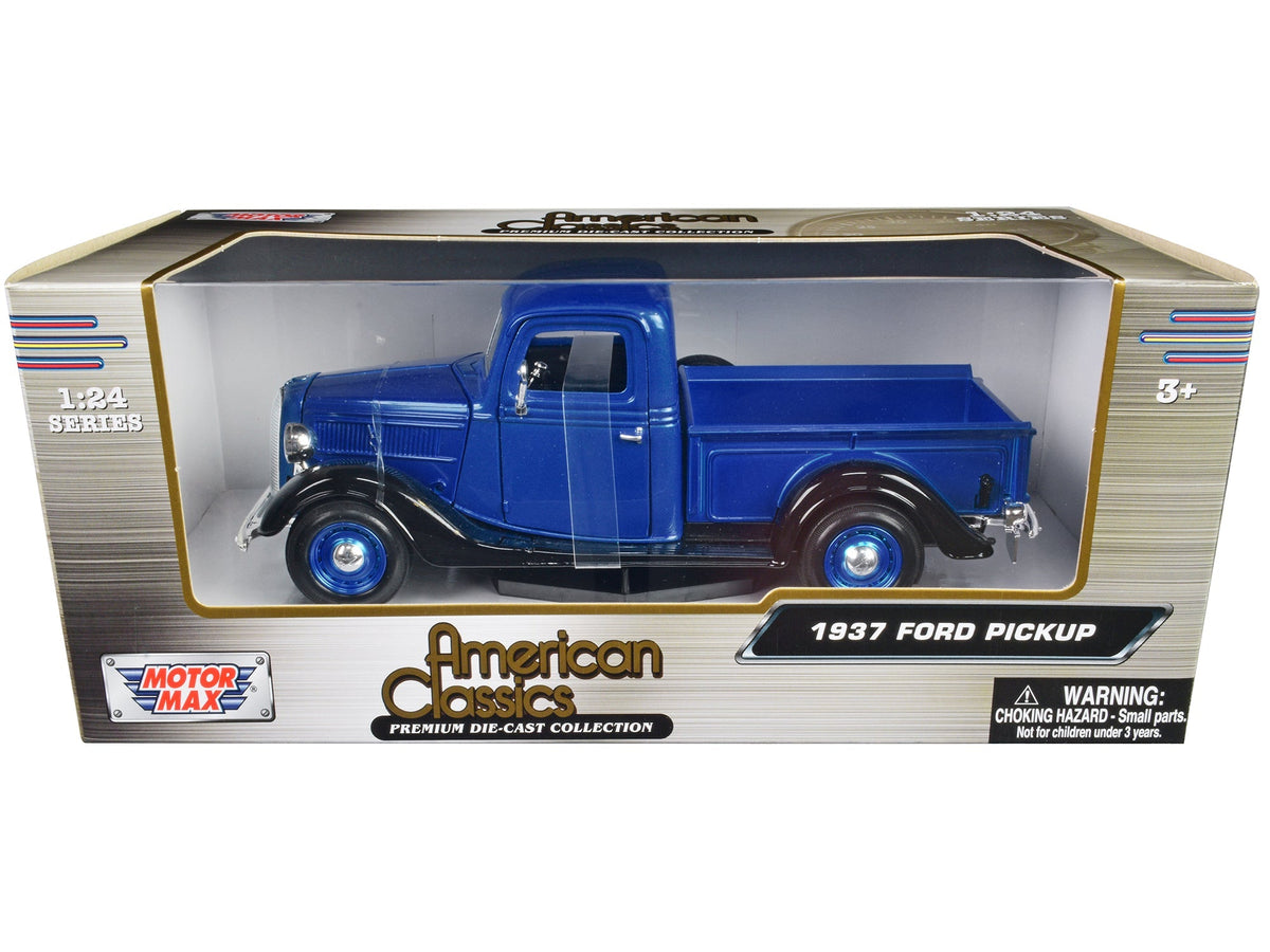 Rapid Vehicles 1937 Ford Pickup Truck Blue Metallic and Black "American Classics" 1/24 Diecast...