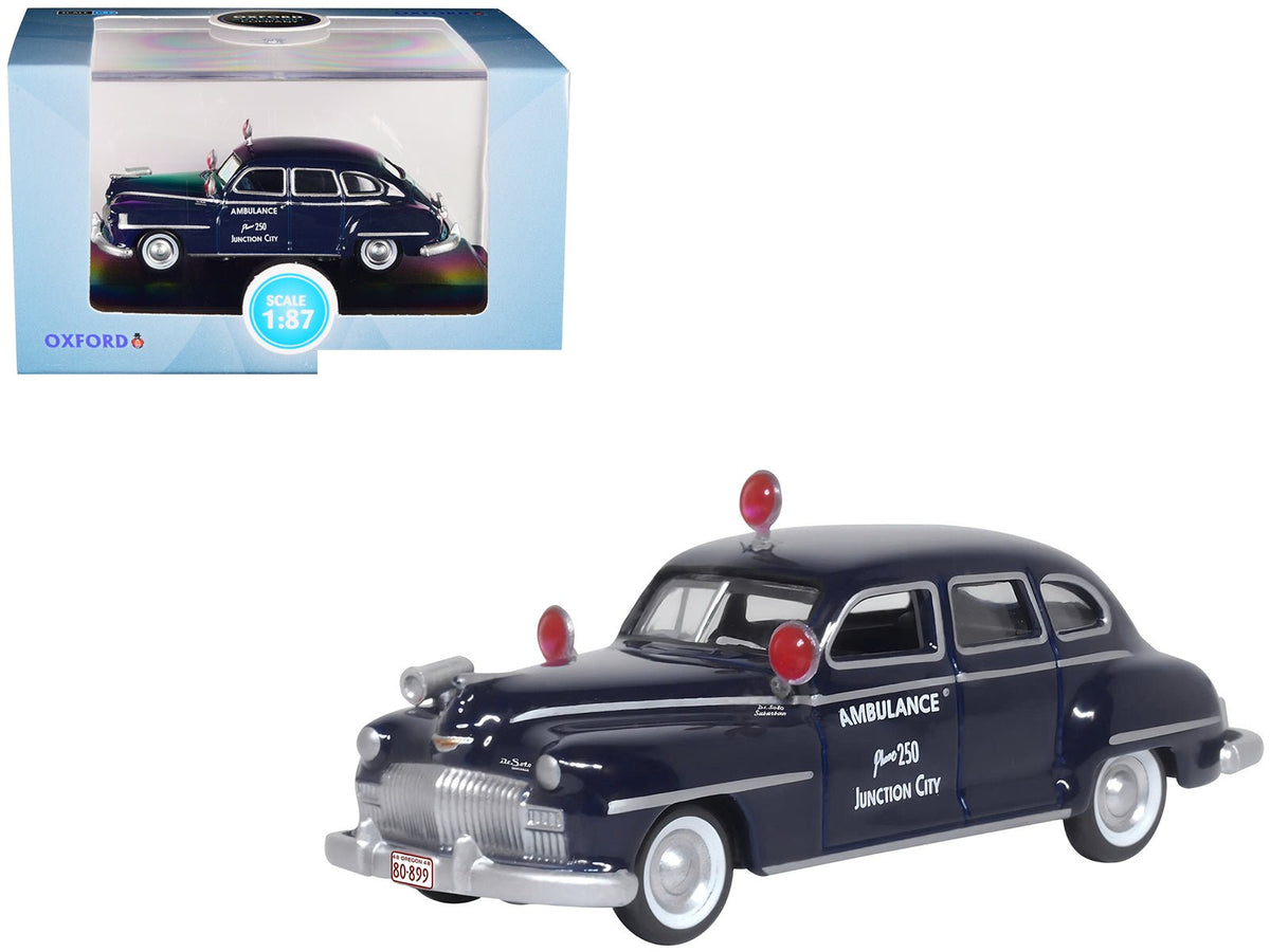 Rapid Vehicles 1946 DeSoto Suburban Ambulance Dark Blue "Junction City Ambulance" 1/87 (HO) Scale...