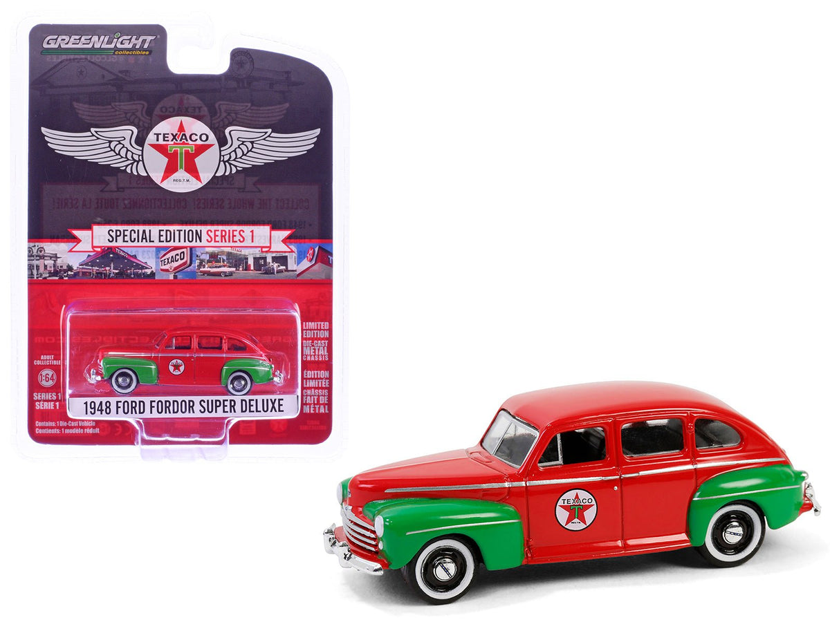 Rapid Vehicles 1948 Ford Fordor Super Deluxe "Texaco" Red with Green Fenders "Texaco Special...