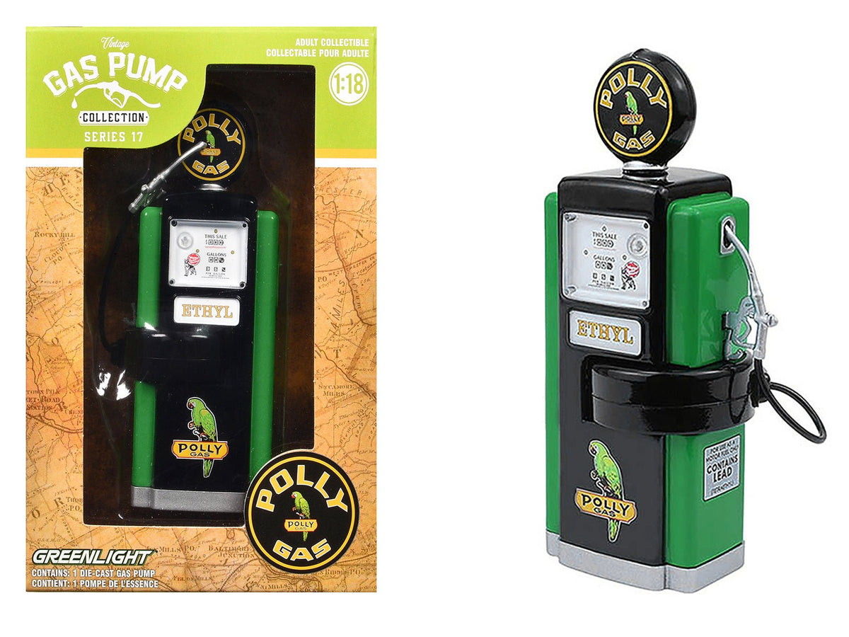 Rapid Vehicles 1948 Wayne 100-A Gas Pump "Polly Gas" Black and Green "Vintage Gas Pumps" Series...