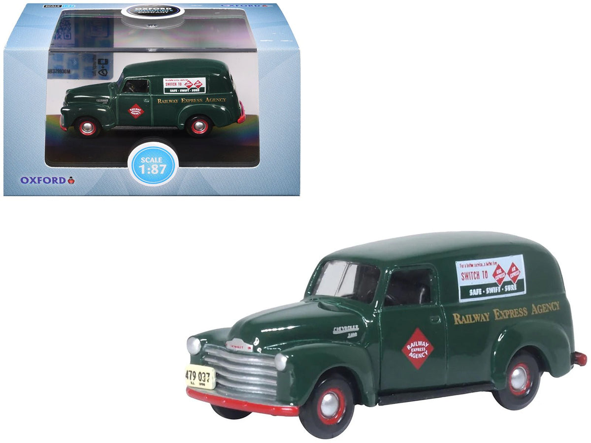 Rapid Vehicles 1950 Chevrolet Panel Van "Railway Express Agency" Dark Green 1/87 (HO) Scale...