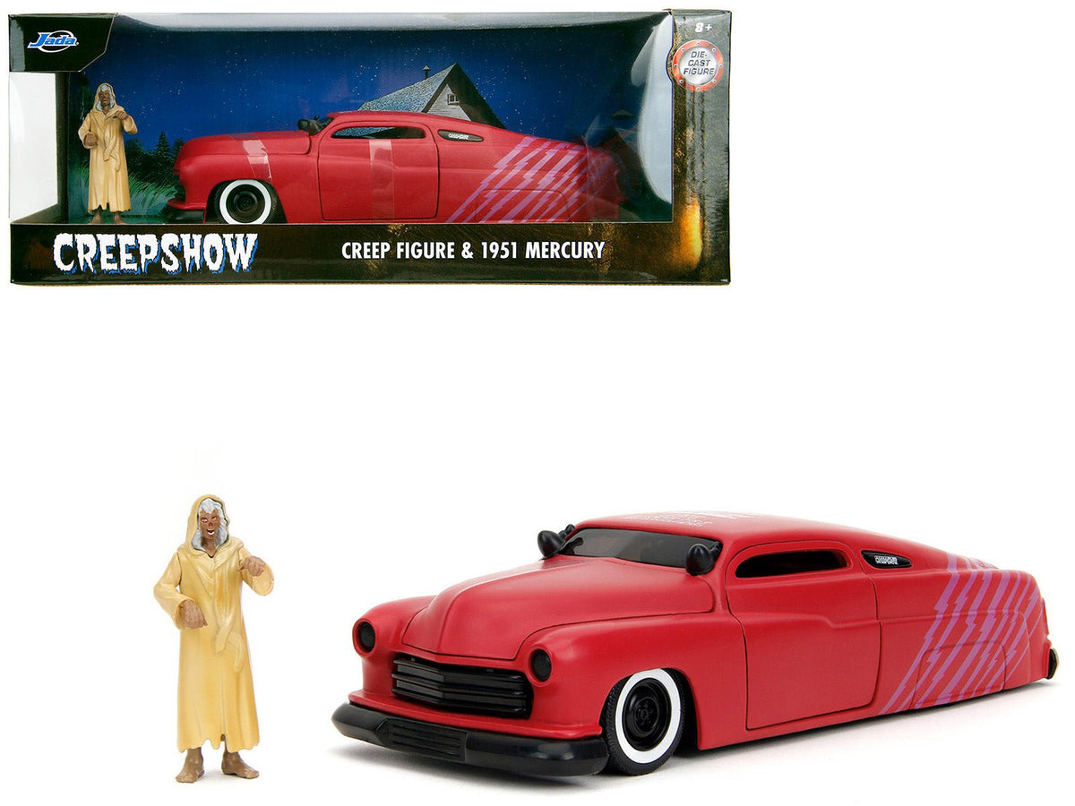 Rapid Vehicles 1951 Mercury Matt Red with Purple Stripes and Creep Diecast Figure "Creepshow"...