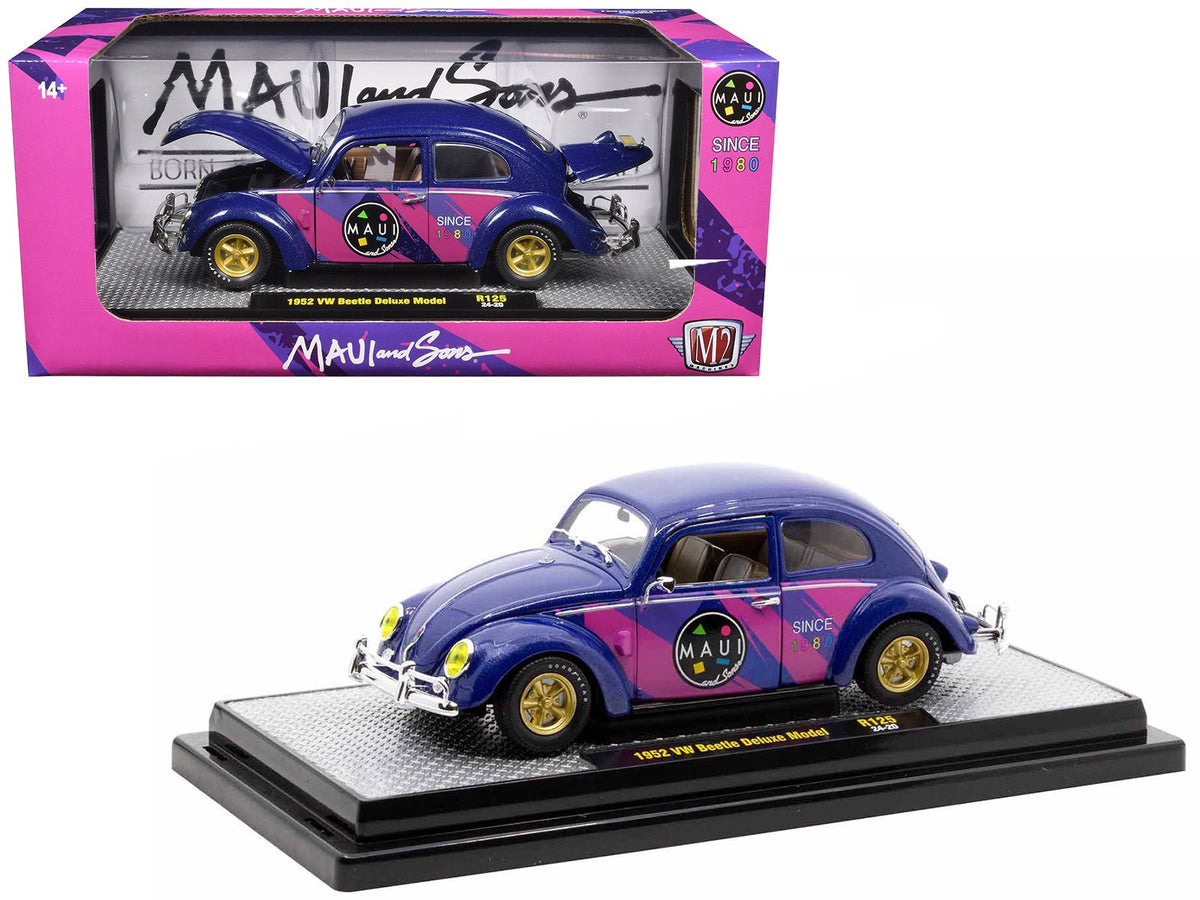Rapid Vehicles 1952 Volkswagen Beetle Deluxe Model "Maui & Sons" Purple Metallic with Graphics...