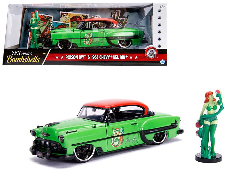 Rapid Vehicles 1953 Chevrolet Bel Air Green and Red Top with Poison Ivy Diecast Figure "DC Comics...