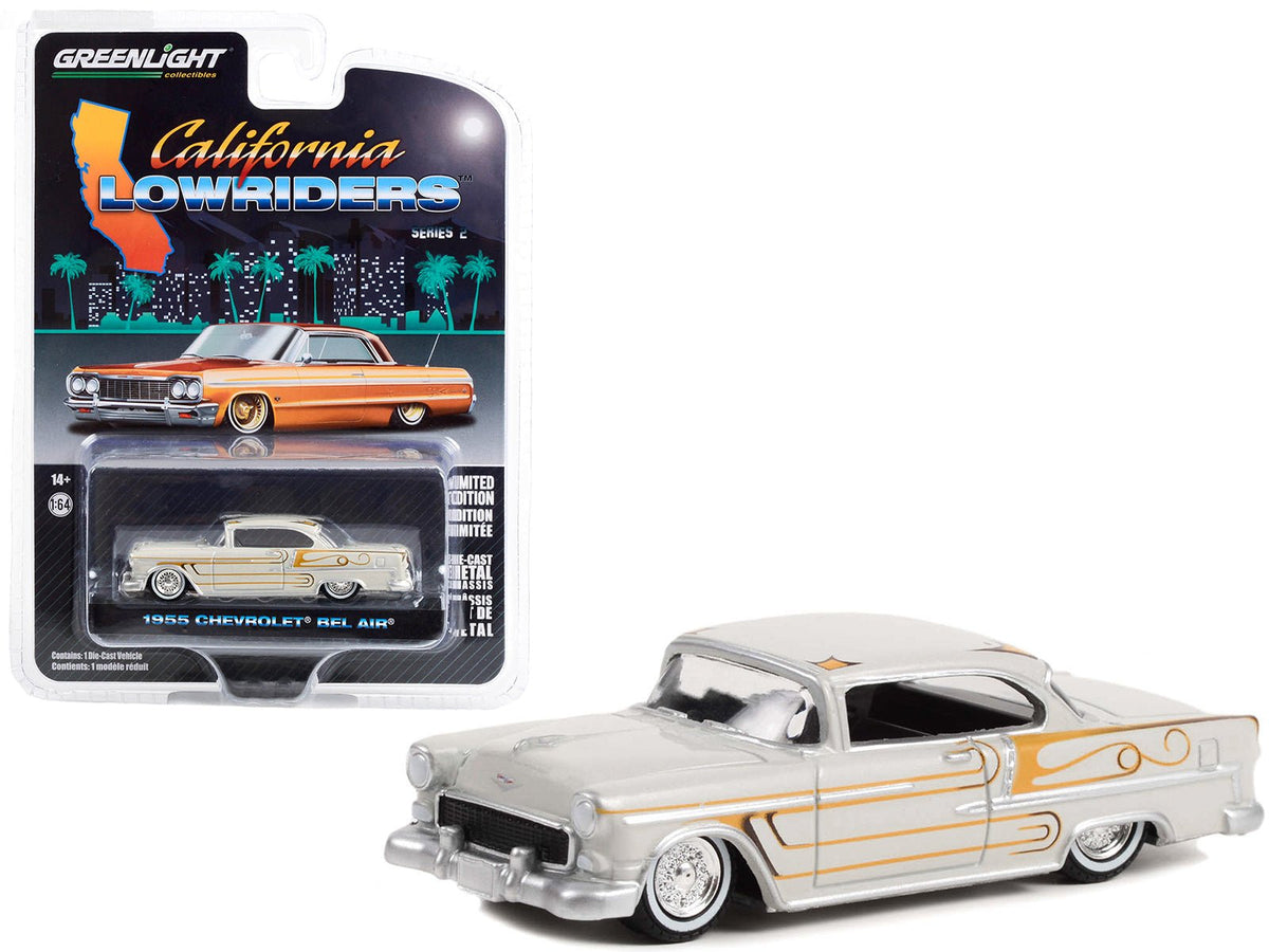 Rapid Vehicles 1955 Chevrolet Bel Air Custom Light Gray Metallic and Gold Graphics "California...