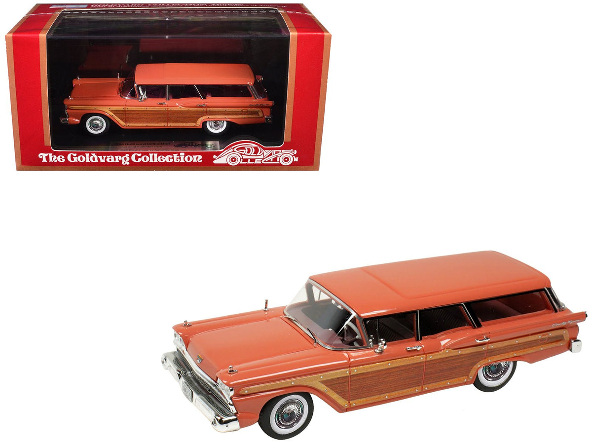Rapid Vehicles 1959 Ford Country Squire Rose with Woodgrain Sides and Green Interior Limited...