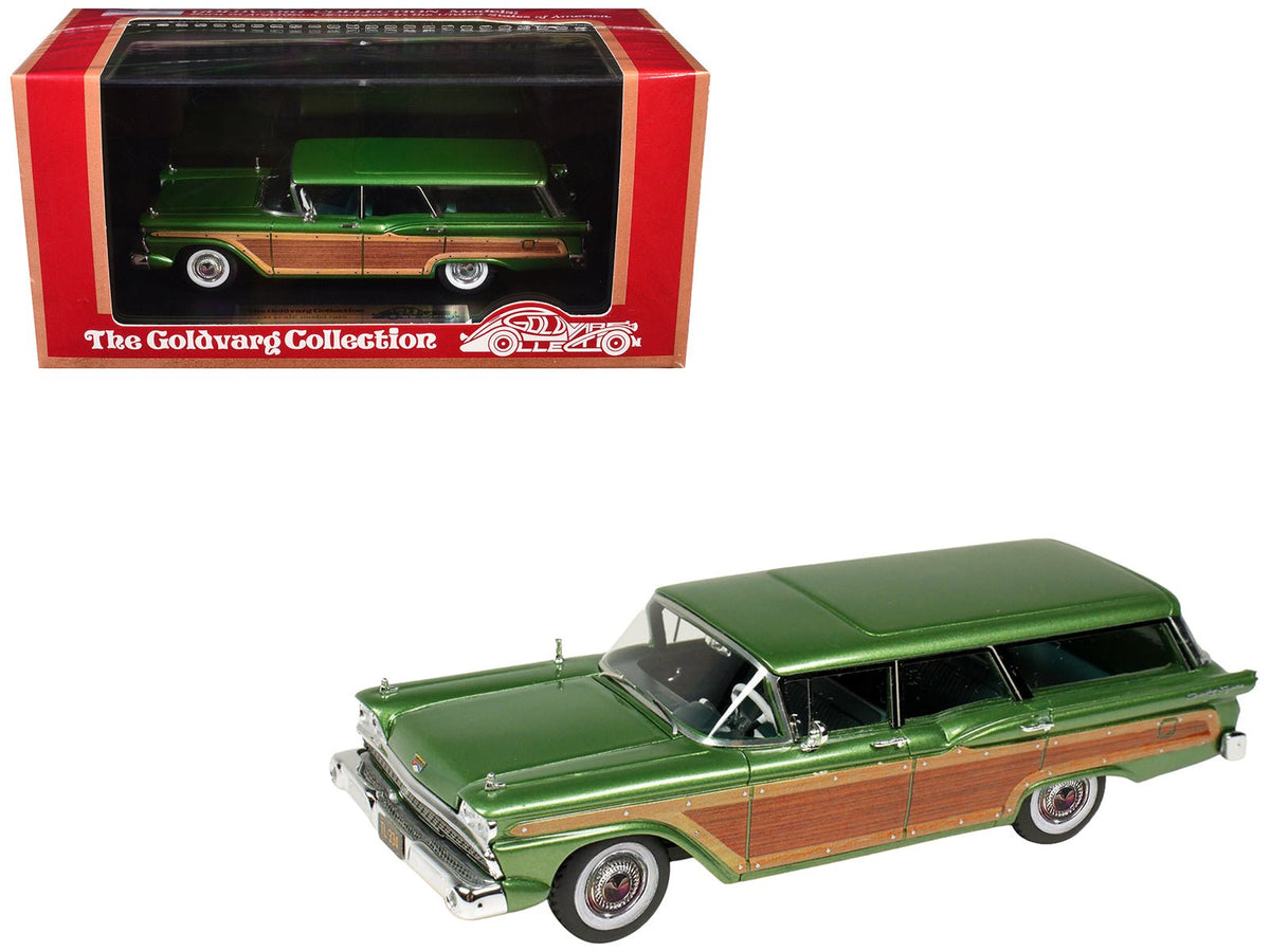Rapid Vehicles 1959 Ford Country Squire Sherwood Green Metallic with Woodgrain Sides and Green...
