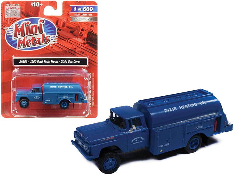 Rapid Vehicles 1960 Ford Tank Truck "Dixie Gas Corp." Blue 1/87 (HO) Scale Model by Classic Metal...