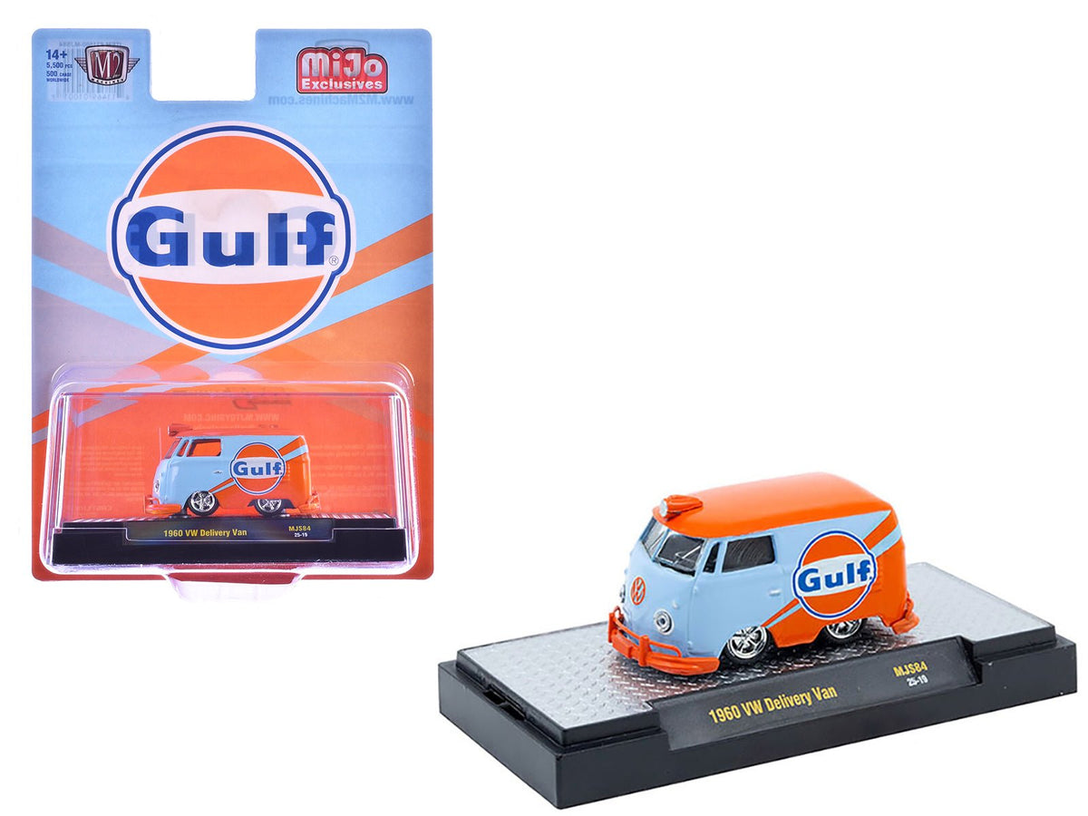 Rapid Vehicles 1960 Volkswagen Delivery Van "Gulf Oil" Light Blue and Orange Limited Edition to...