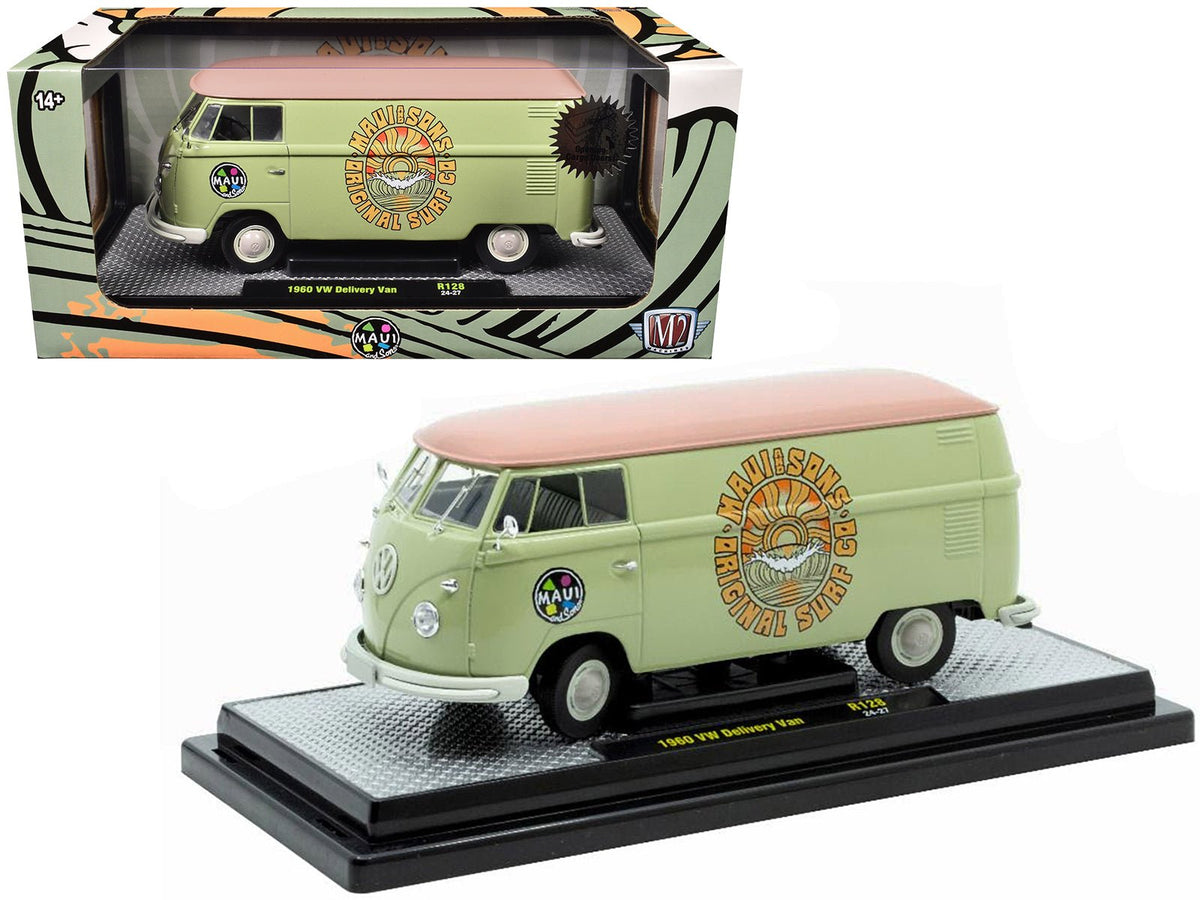 Rapid Vehicles 1960 Volkswagen Delivery Van "Maui & Sons" Light Olive Green with Salmon Top...