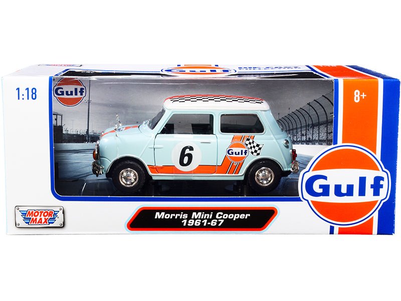 Rapid Vehicles 1961-1967 Morris Mini Cooper RHD (Right Hand Drive) #6 "Gulf Oil" Light Blue with...