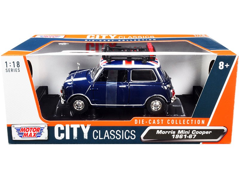 Rapid Vehicles 1961-1967 Morris Mini Cooper RHD (Right Hand Drive) Dark Blue with British Flag on...