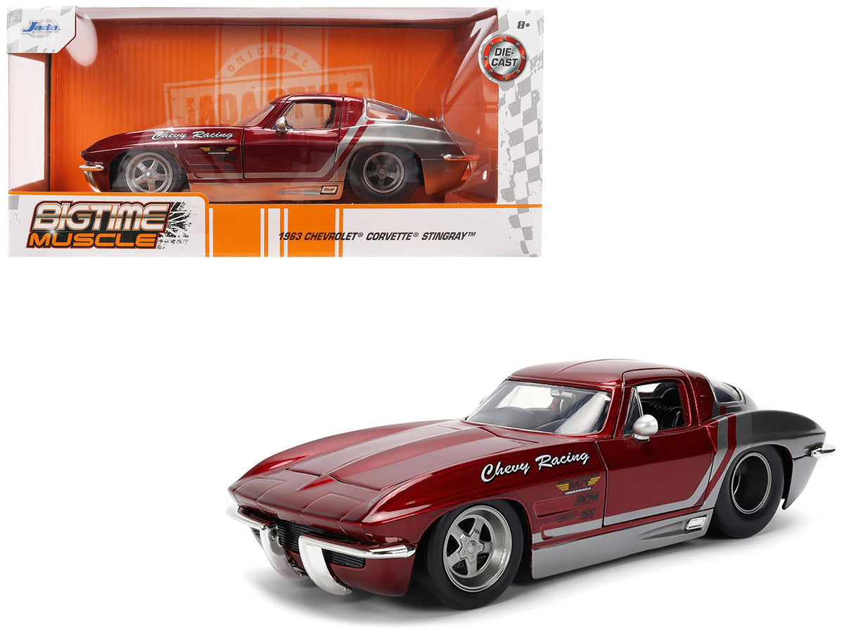 Rapid Vehicles 1963 Chevrolet Corvette Stingray "Chevy Racing" Red Metallic and Gray "Bigtime...