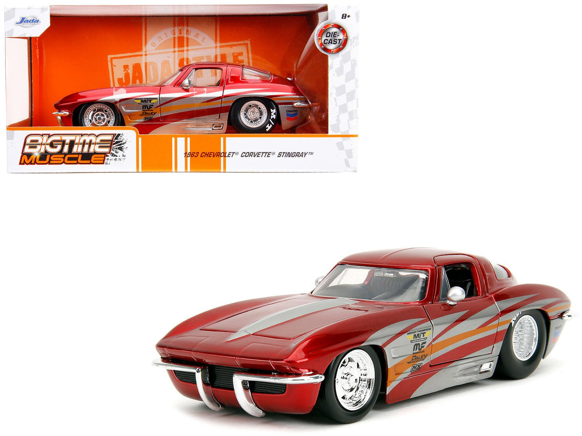 Rapid Vehicles 1963 Chevrolet Corvette Stingray Red Metallic with Silver Graphics "Bigtime...
