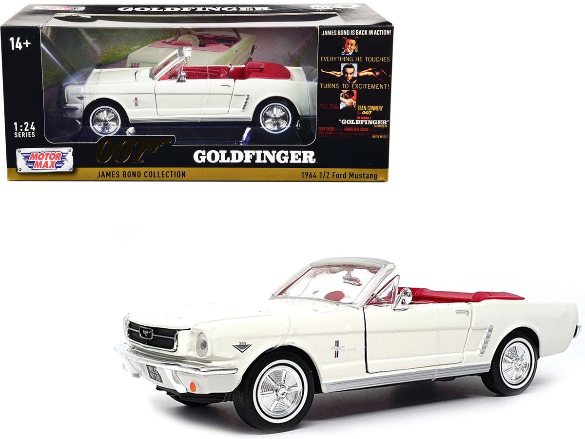 Rapid Vehicles 1964 1/2 Ford Mustang Convertible White with Red Interior James Bond 007...