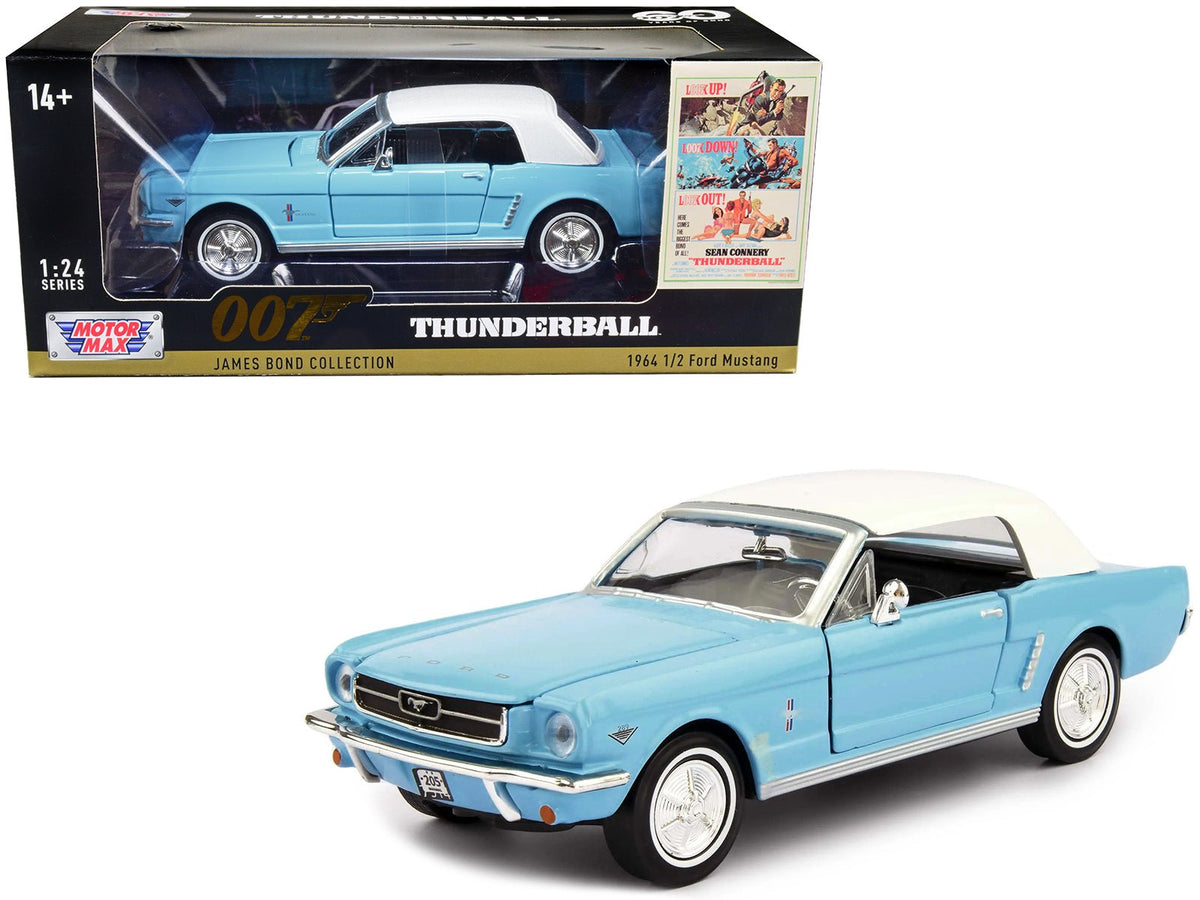 Rapid Vehicles 1964 1/2 Ford Mustang Light Blue with White Top James Bond 007 "Thunderball"...