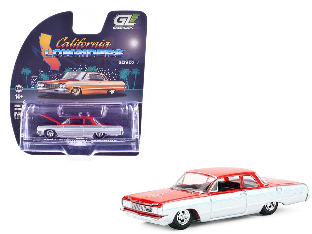 Rapid Vehicles 1964 Chevrolet Biscayne Lowrider Silver Metallic and Red Two-Tone "California...