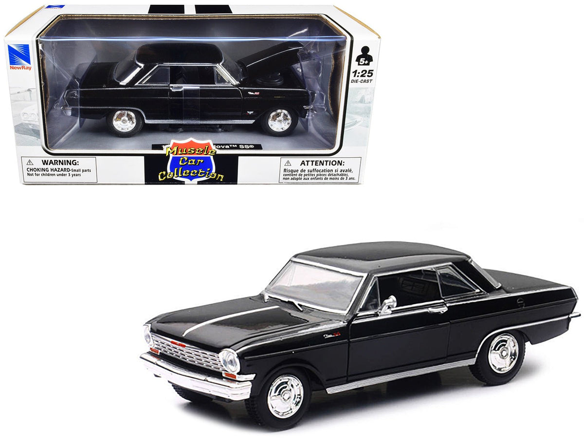Rapid Vehicles 1964 Chevrolet Nova SS Black "Muscle Car Collection" 1/25 Diecast Model Car by New...