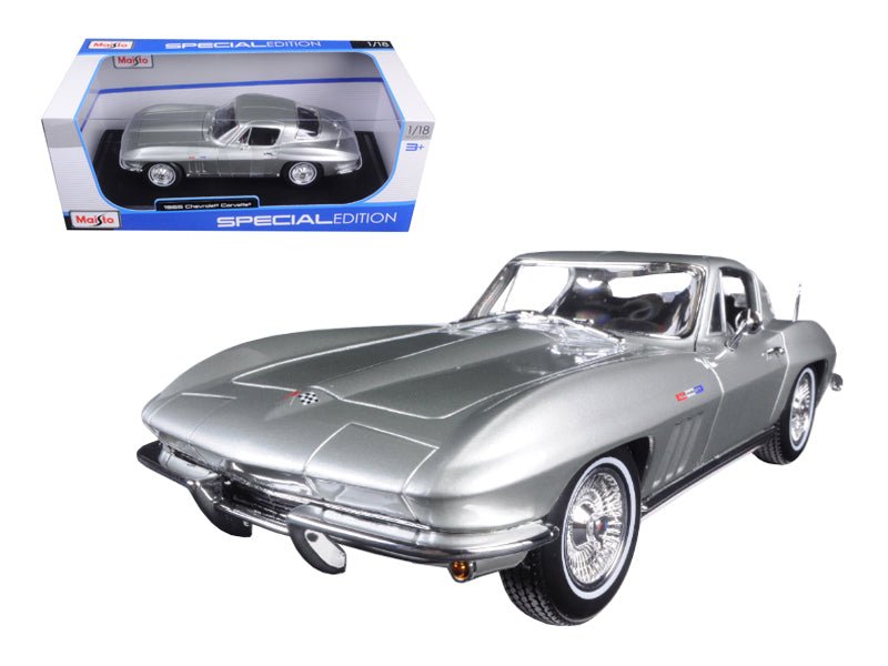 Rapid Vehicles 1965 Chevrolet Corvette Silver "Special Edition" 1/18 Diecast Model Car by Maisto ...