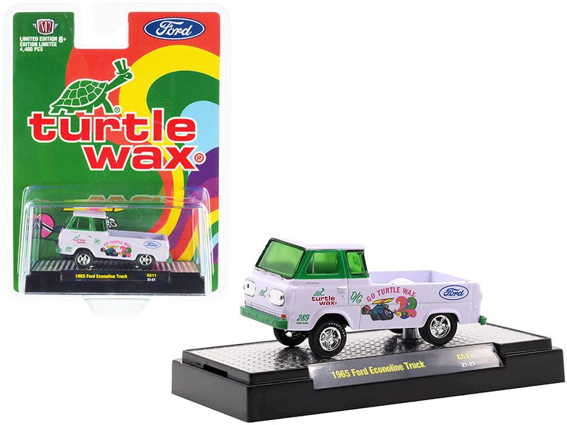 Rapid Vehicles 1965 Ford Econoline Pickup Truck "Turtle Wax" White and Green Limited Edition to...