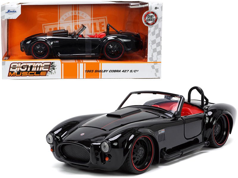 Rapid Vehicles 1965 Shelby Cobra 427 S/C Black with Matt Black and Red Stripes and Red Interior...