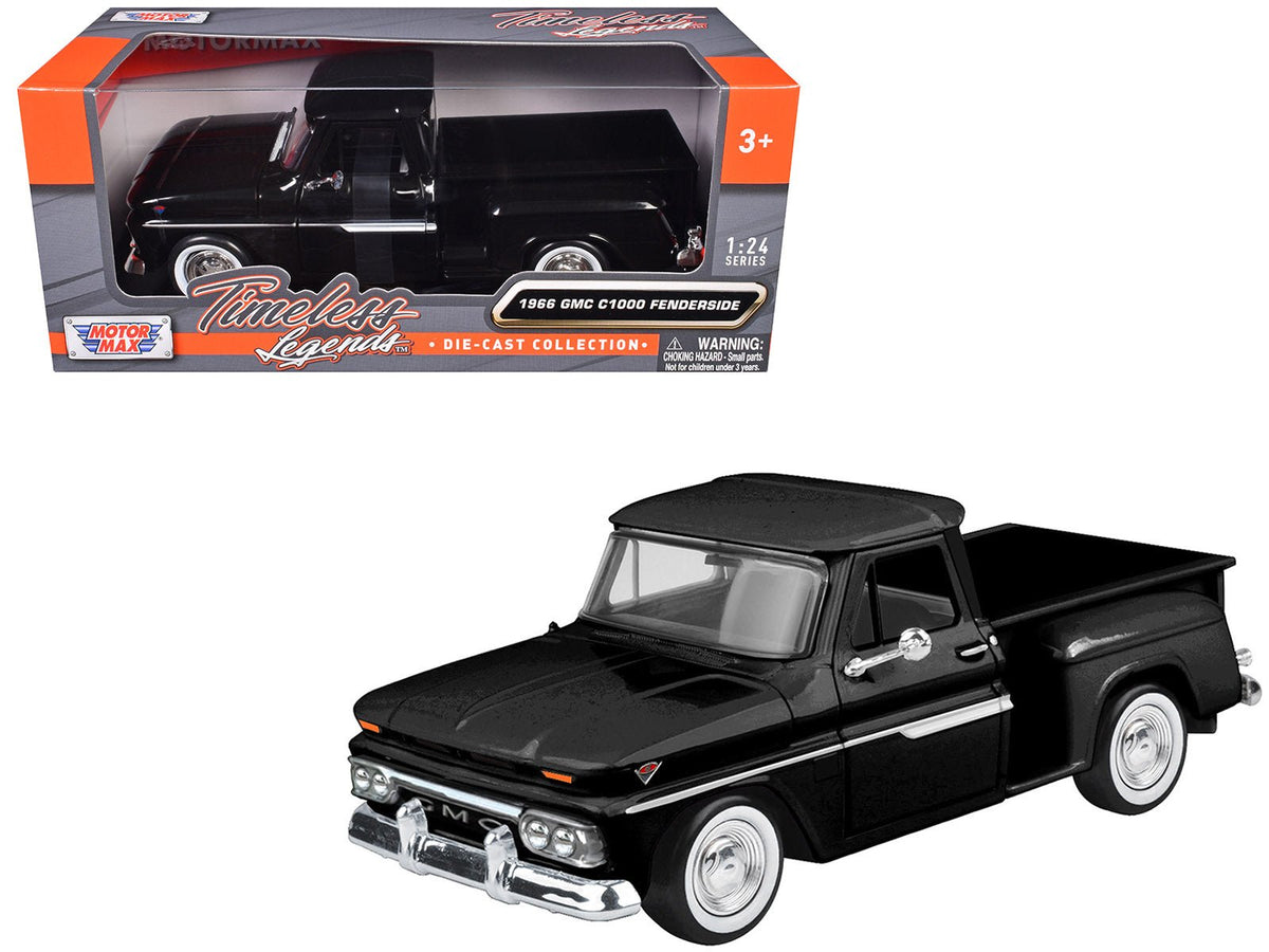 Rapid Vehicles 1966 GMC C1000 Fenderside Pickup Truck Black "Timeless Legends" Series 1/24...