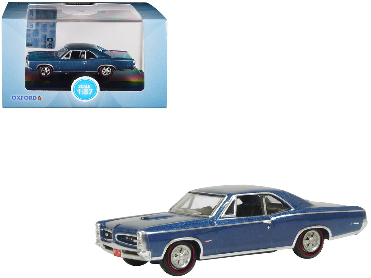 Rapid Vehicles 1966 Pontiac GTO Fontaine Blue Metallic 1/87 (HO) Scale Diecast Model Car by...