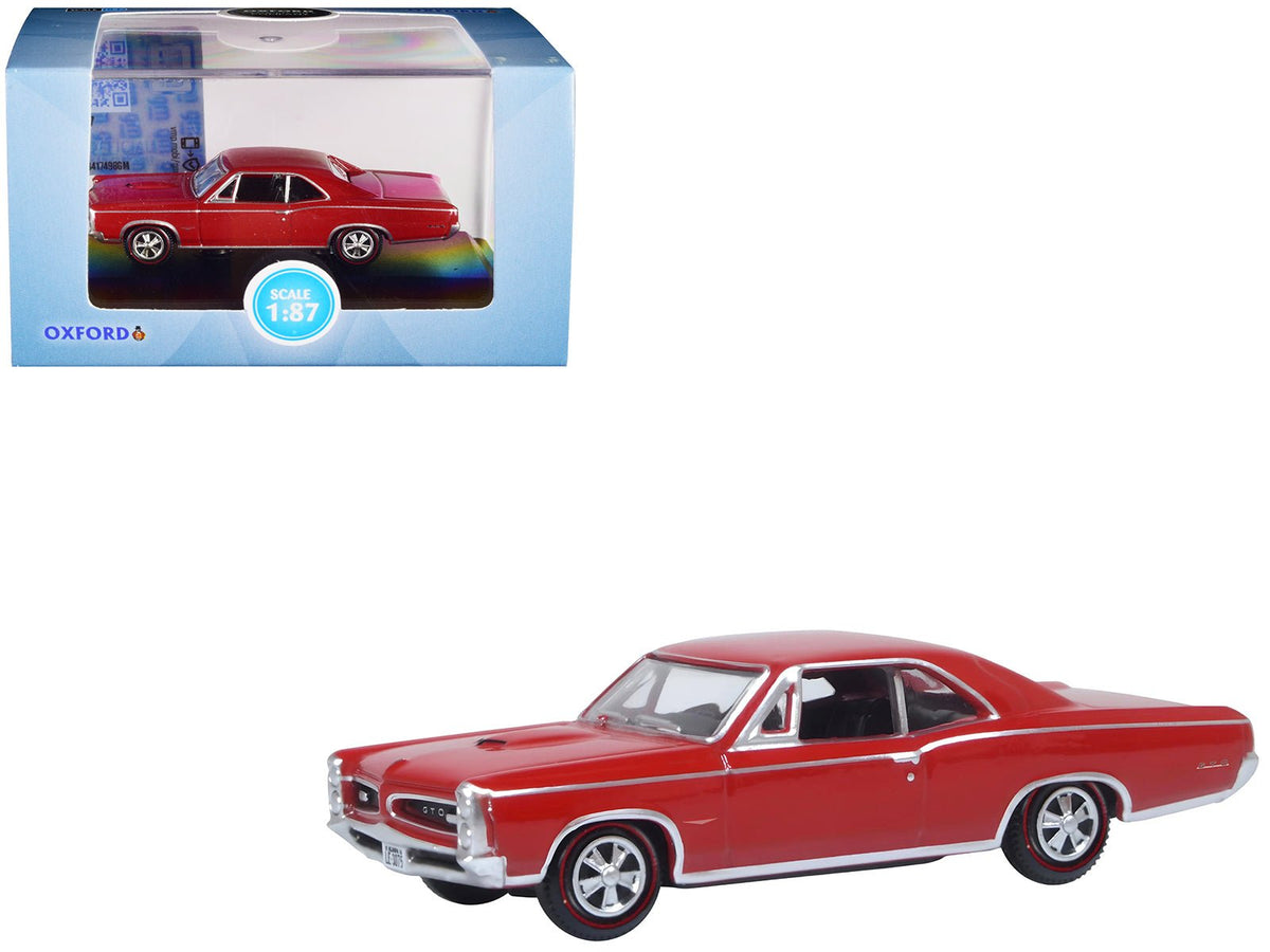 Rapid Vehicles 1966 Pontiac GTO Montero Red 1/87 (HO) Scale Diecast Model Car by Oxford Diecast ...